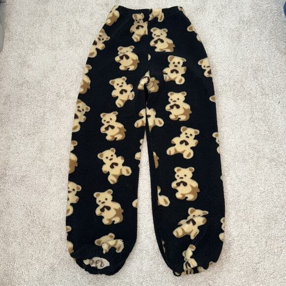 Shein Black Qutie Bear Pattern Teddy Jogger Pants Women's Small - Picture 5 of 5